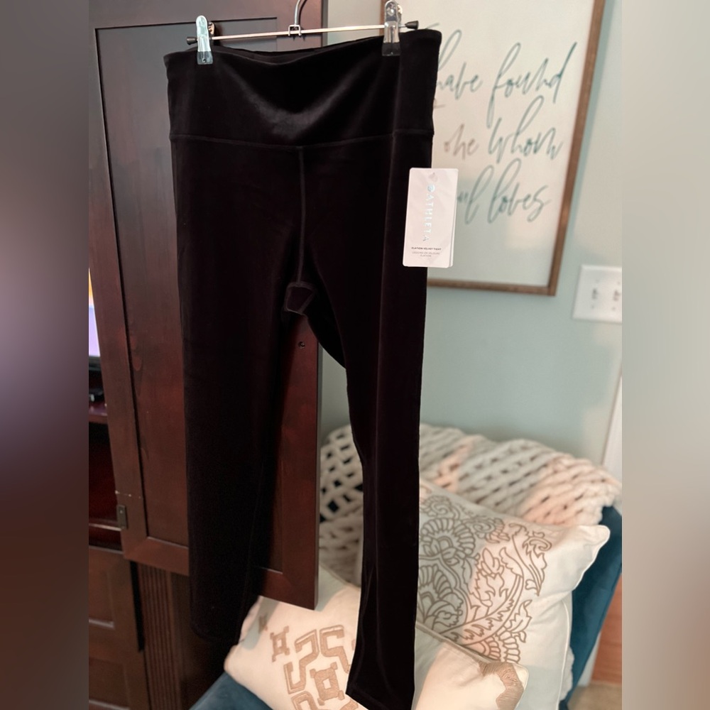 Athleta Elation Velvet Tight Legging, Black, Large
